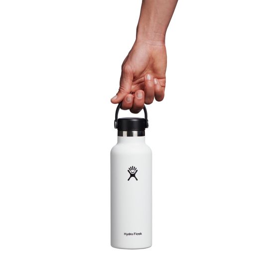 18 Oz Standard Mouth Bottle With Flex Cap - White m